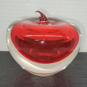 Apple Art Glass Paperweight